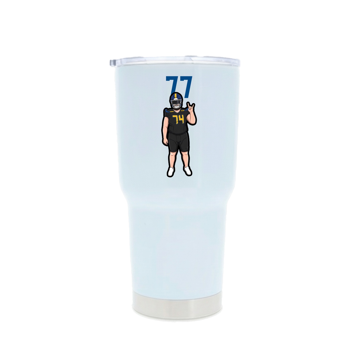 30oz Stainless Steel Tumbler — Number Top in White