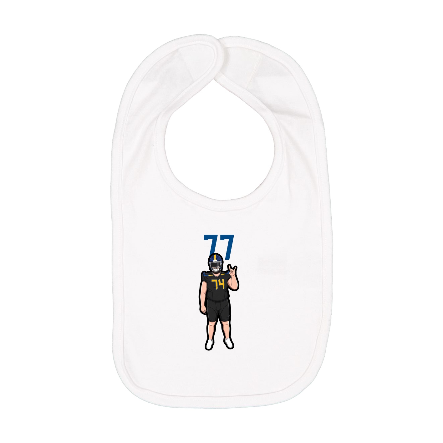 Infant Bib — Number Top in White