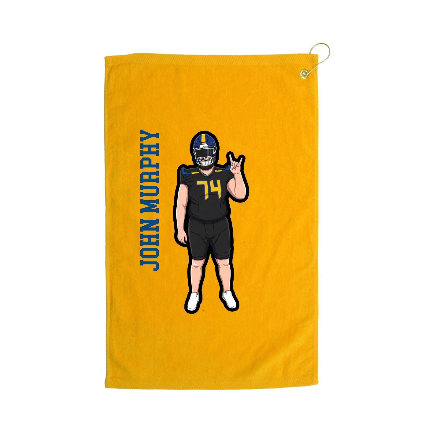 Golf Towel — Name Vertical in Gold