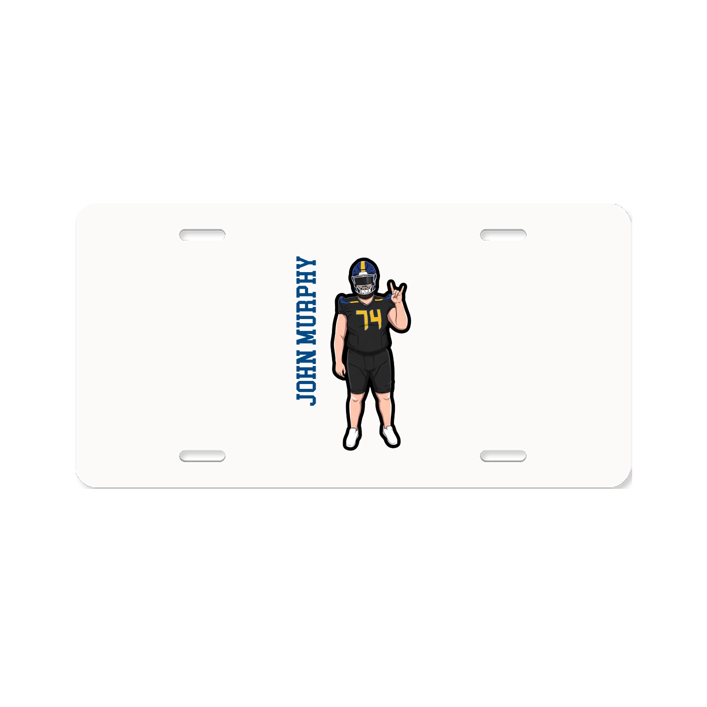 License Plate — Name Vertical in Classic