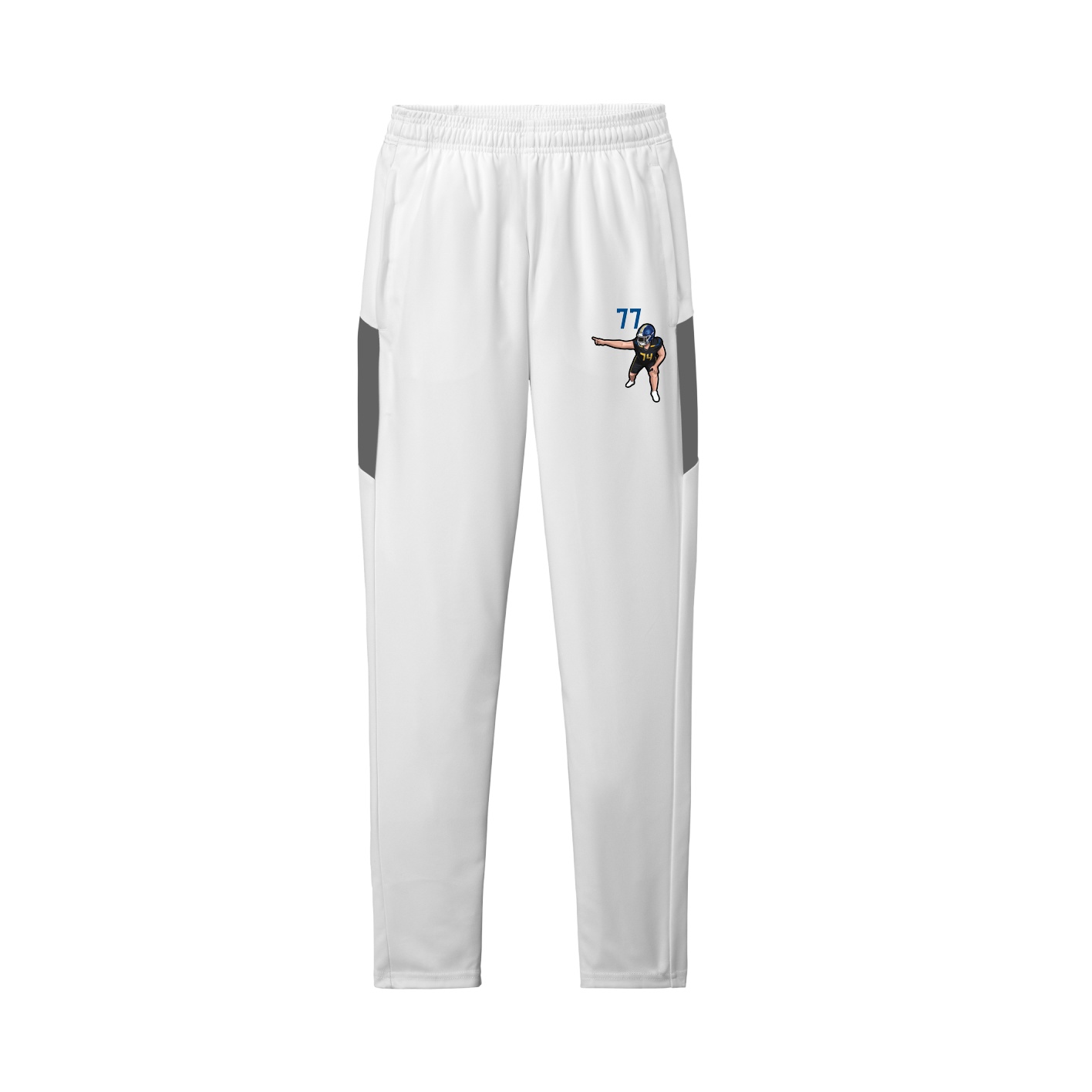 Team Travel Pant — Number Top in White/Grey
