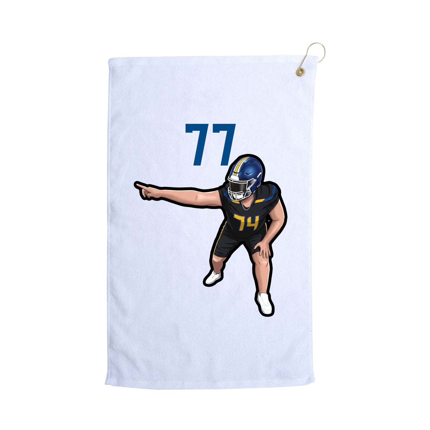 Golf Towel — Number Top in White