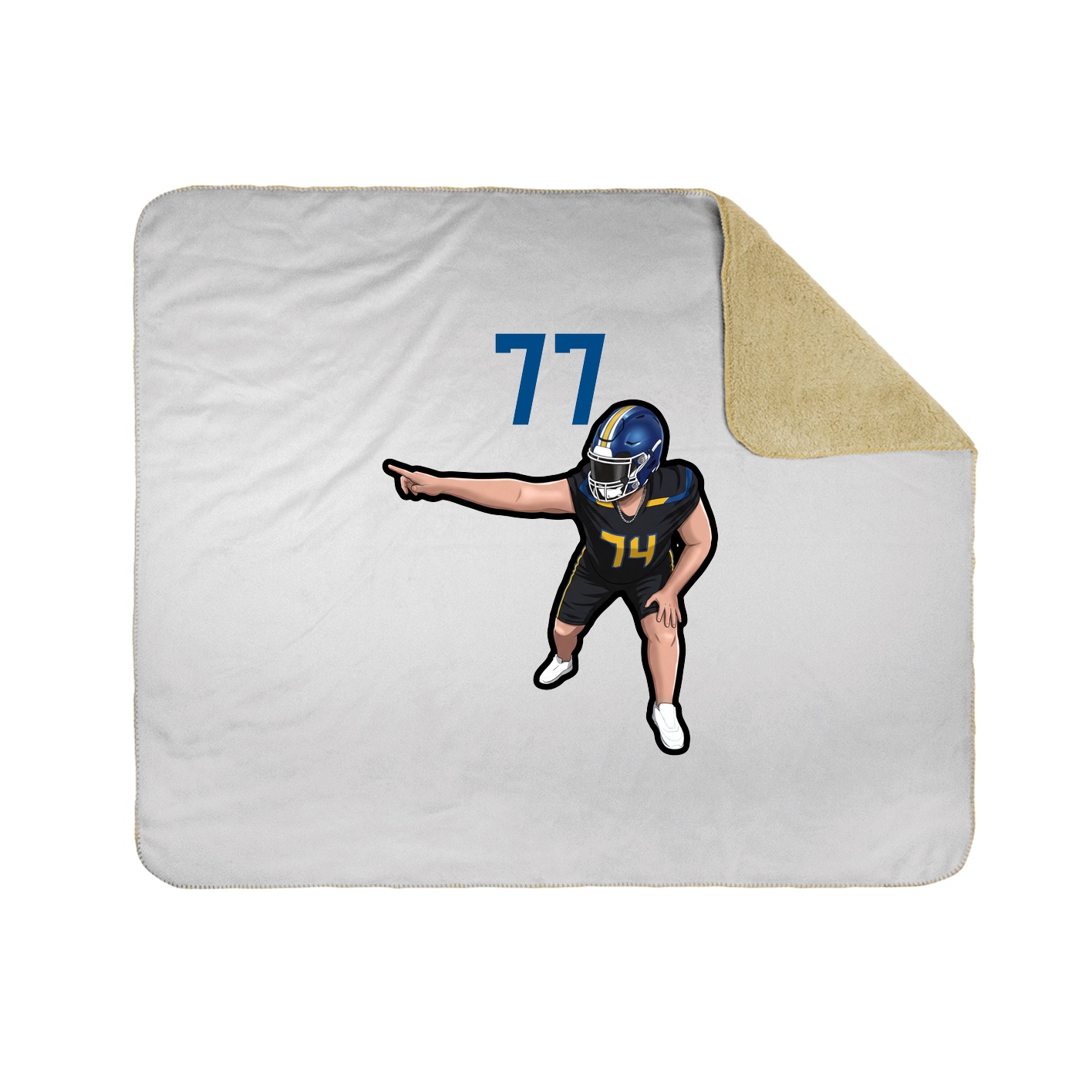 Throw Blanket — Number Top in White