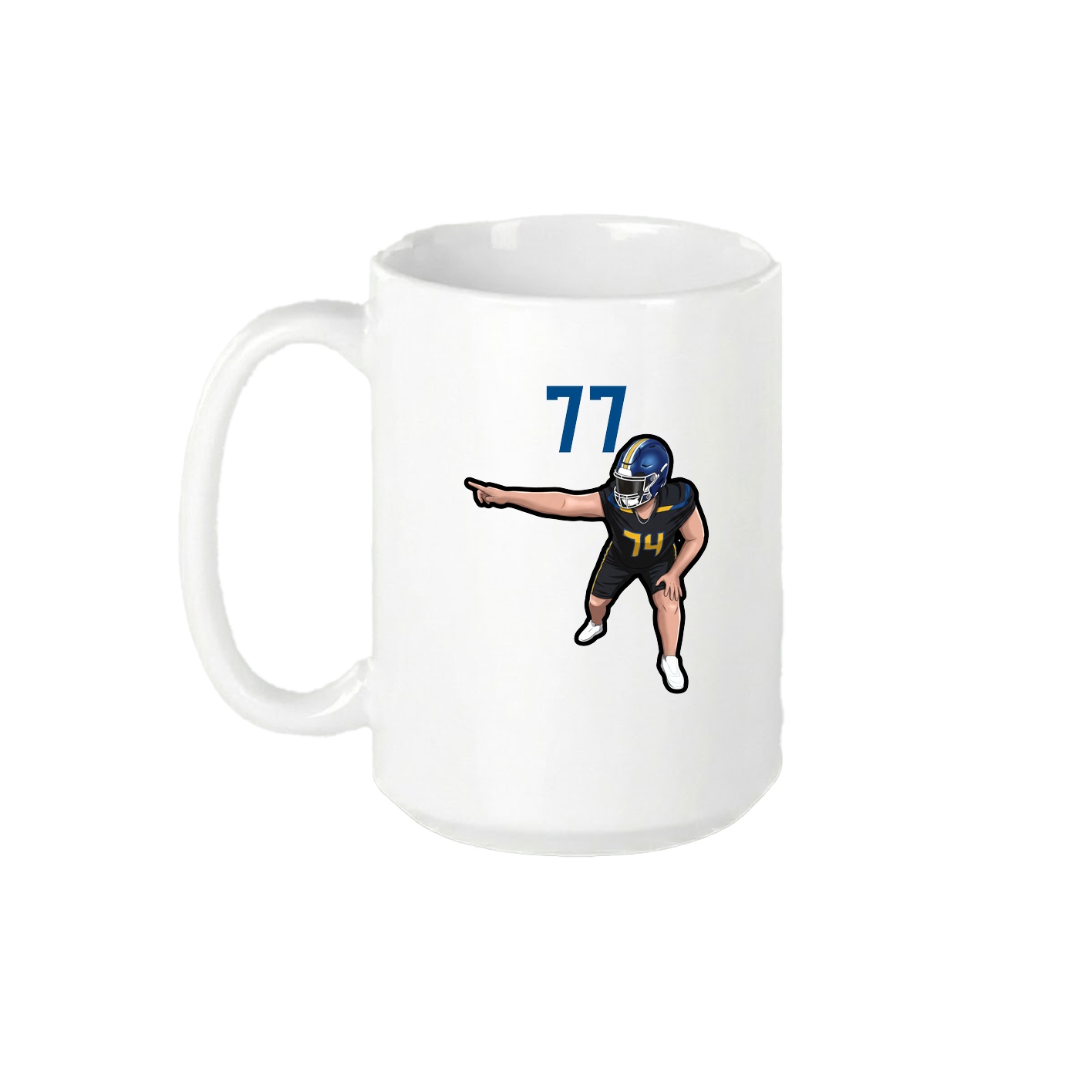15oz Coffee Mug — Number Top in White