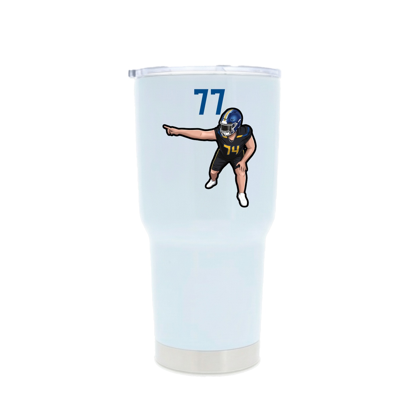 30oz Stainless Steel Tumbler — Number Top in White