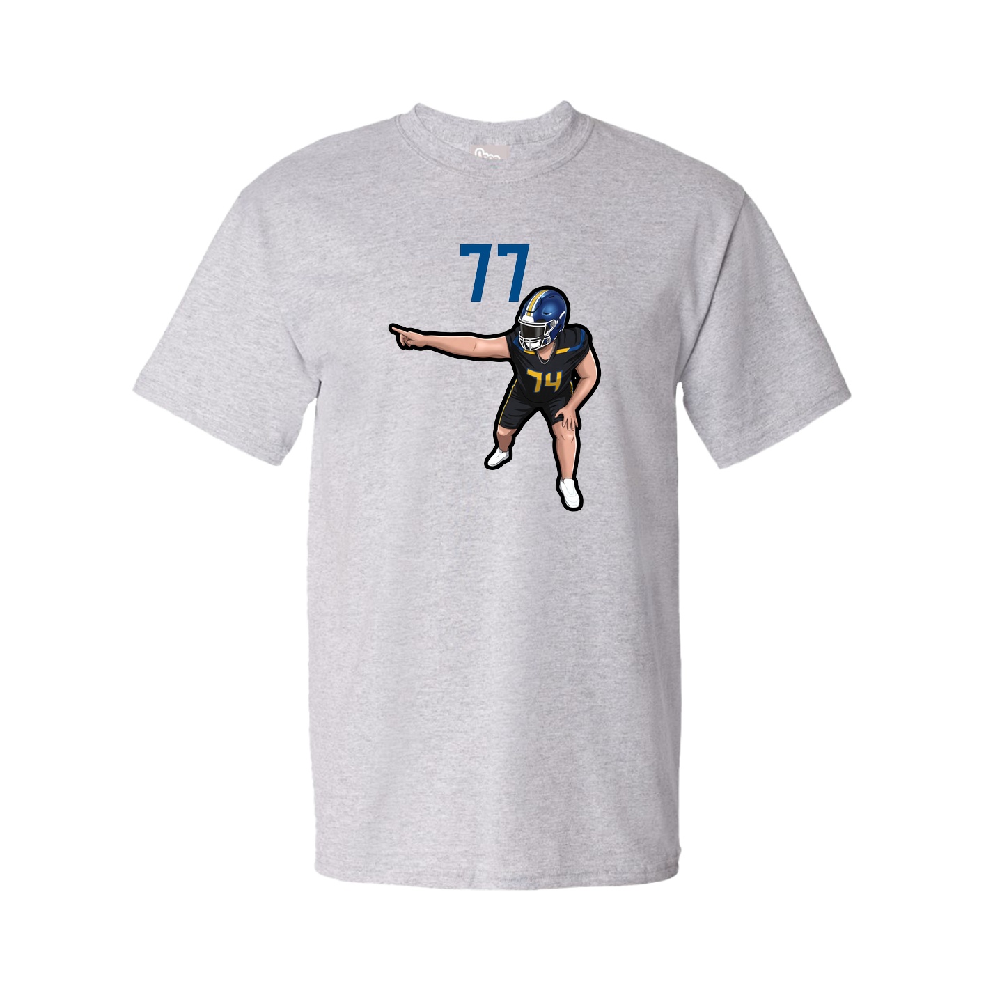 Youth Tee — Number Top in Grey