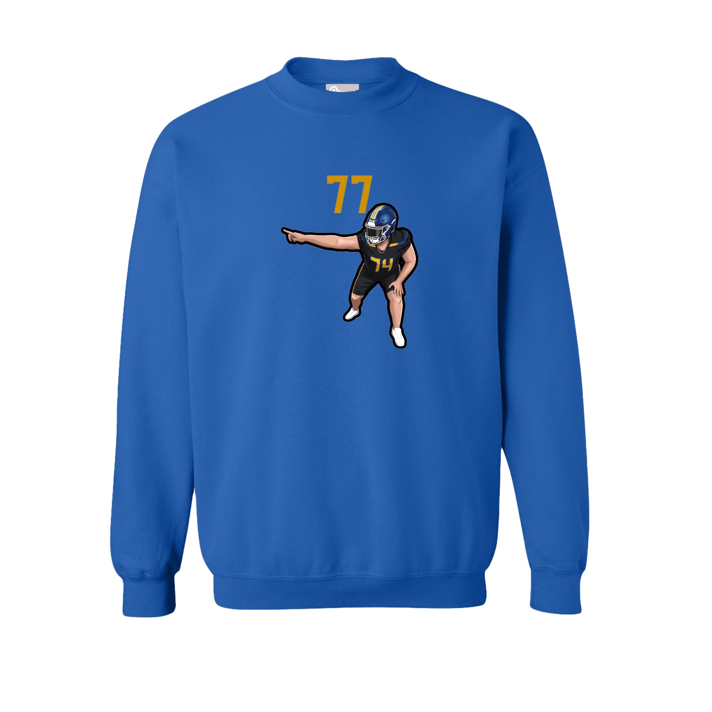 Fleece Crew — Number Top in Royal