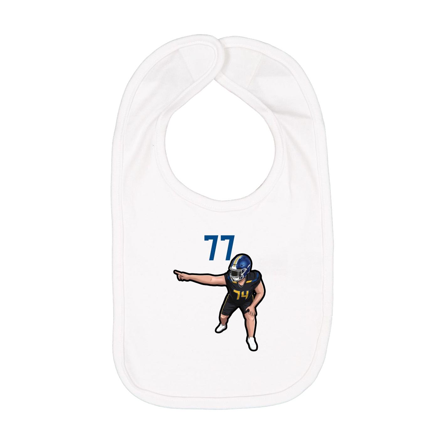 Infant Bib — Number Top in White