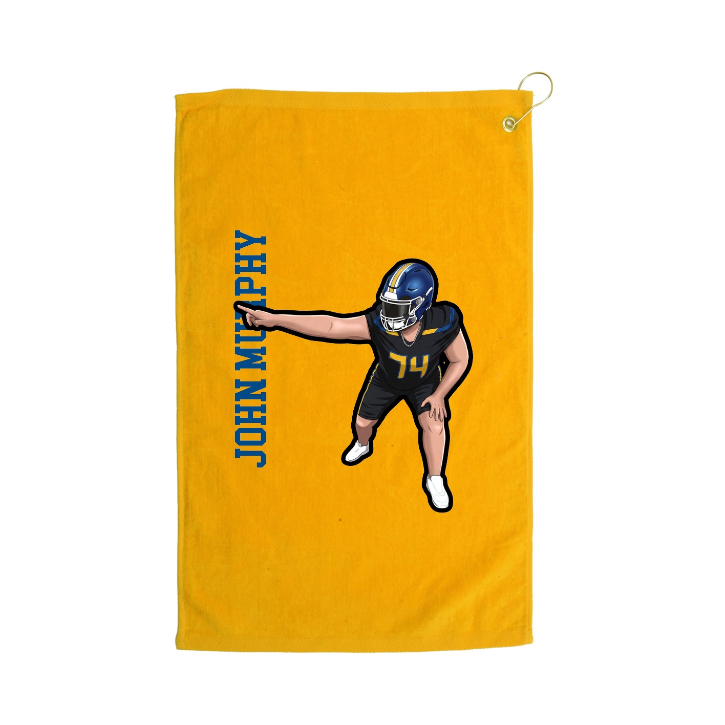 Golf Towel — Name Vertical in Gold