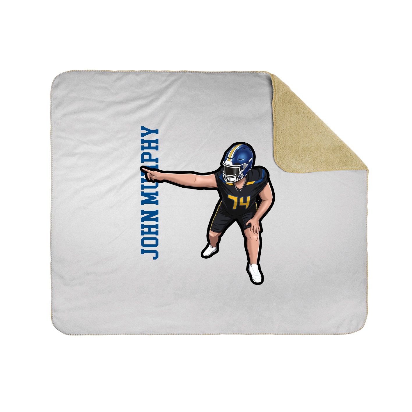 Throw Blanket — Name Vertical in White