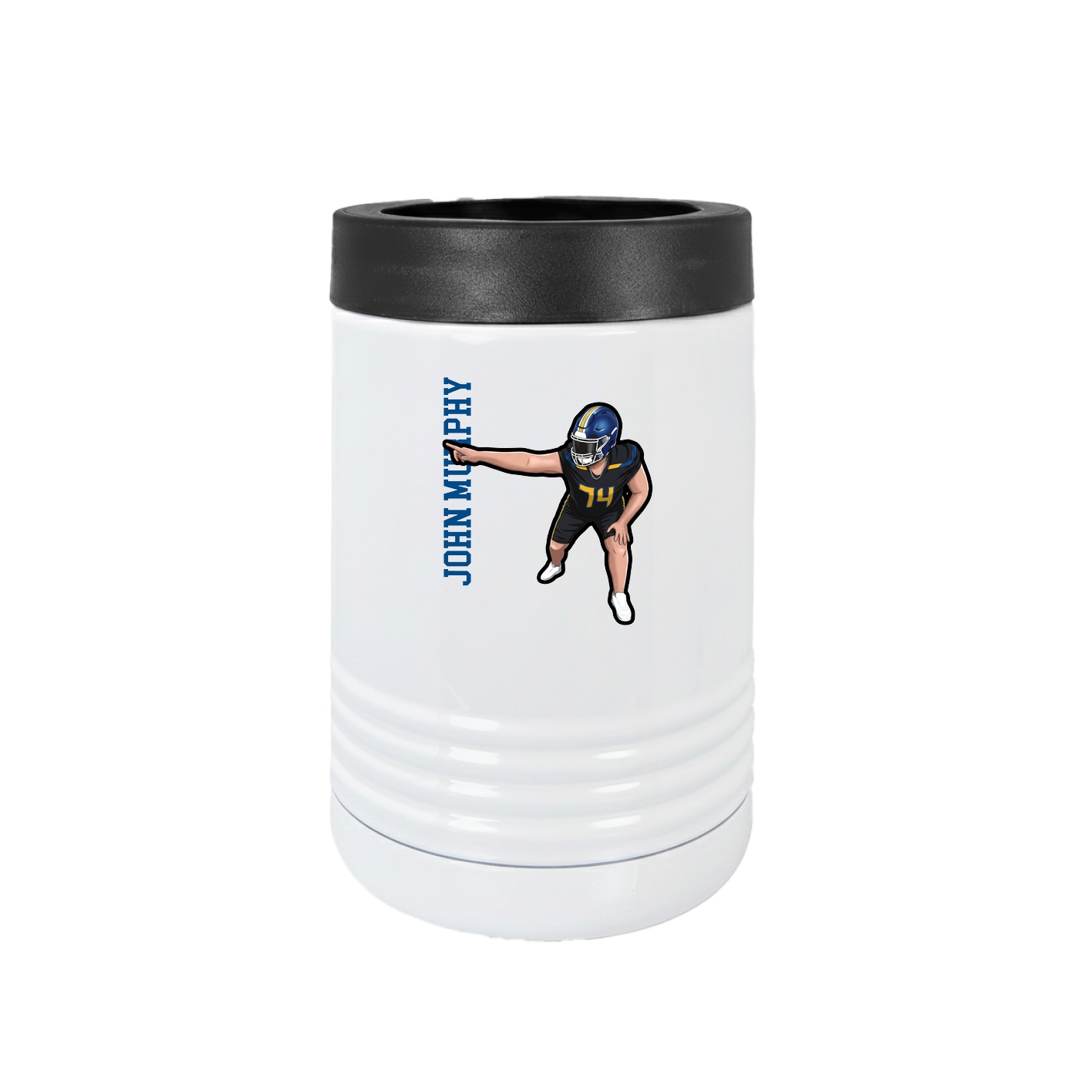 Beverage Holder — Name Vertical in White