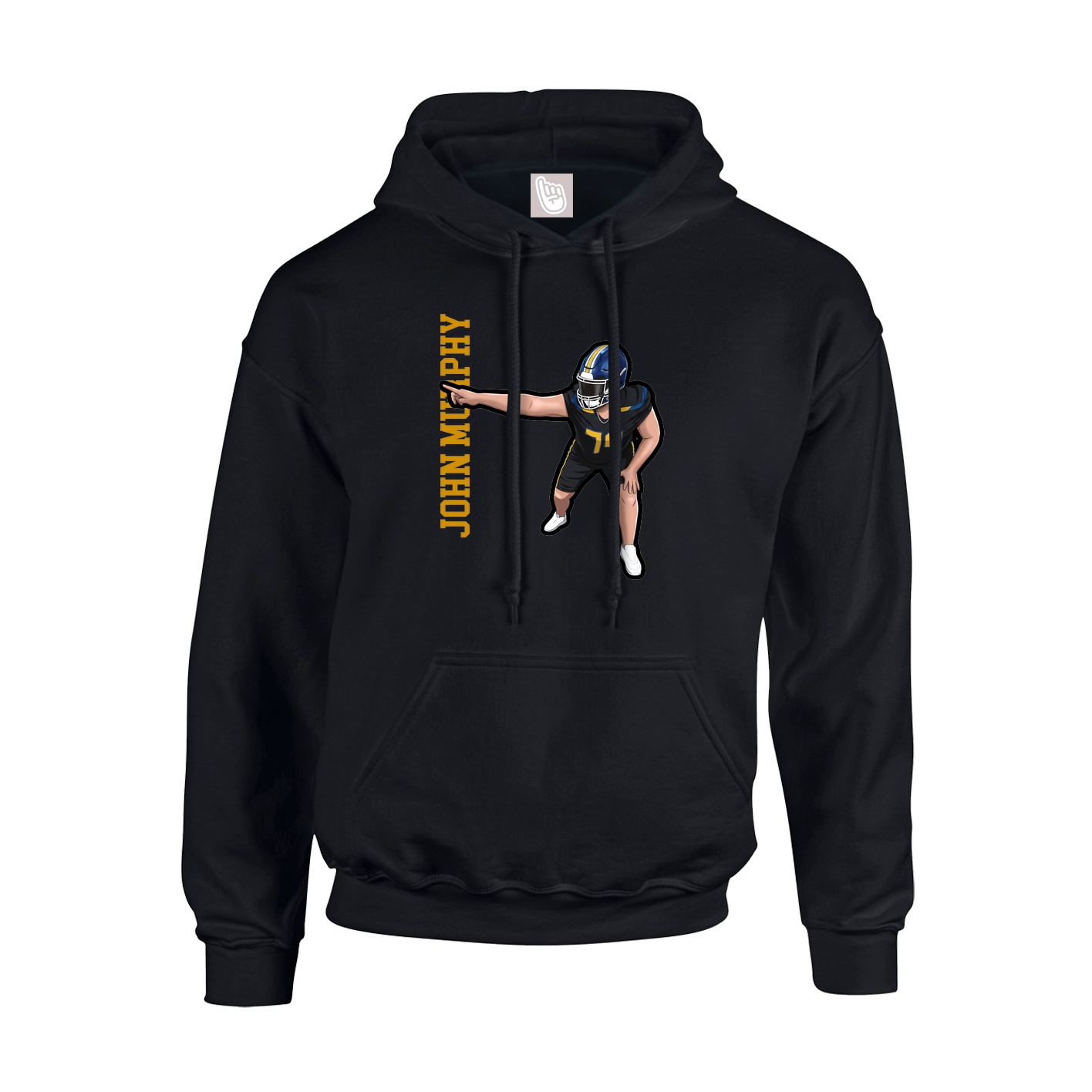 Youth Hoodie — Name Vertical in Black