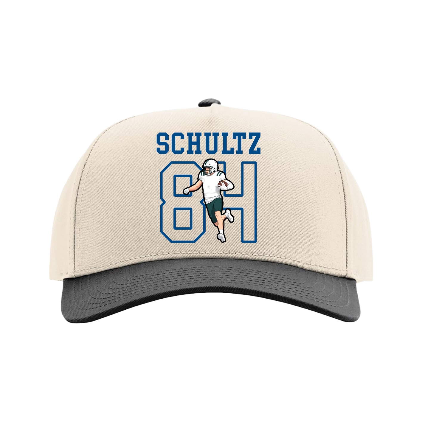Full Fabric Five-Panel Champ Cap — Shirsey in Cream/Black
