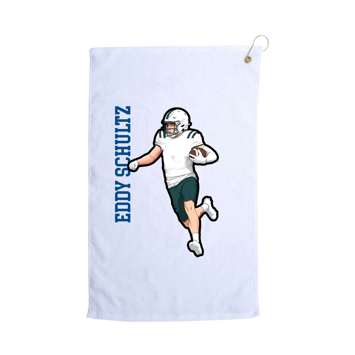 Golf Towel — Name Vertical in White