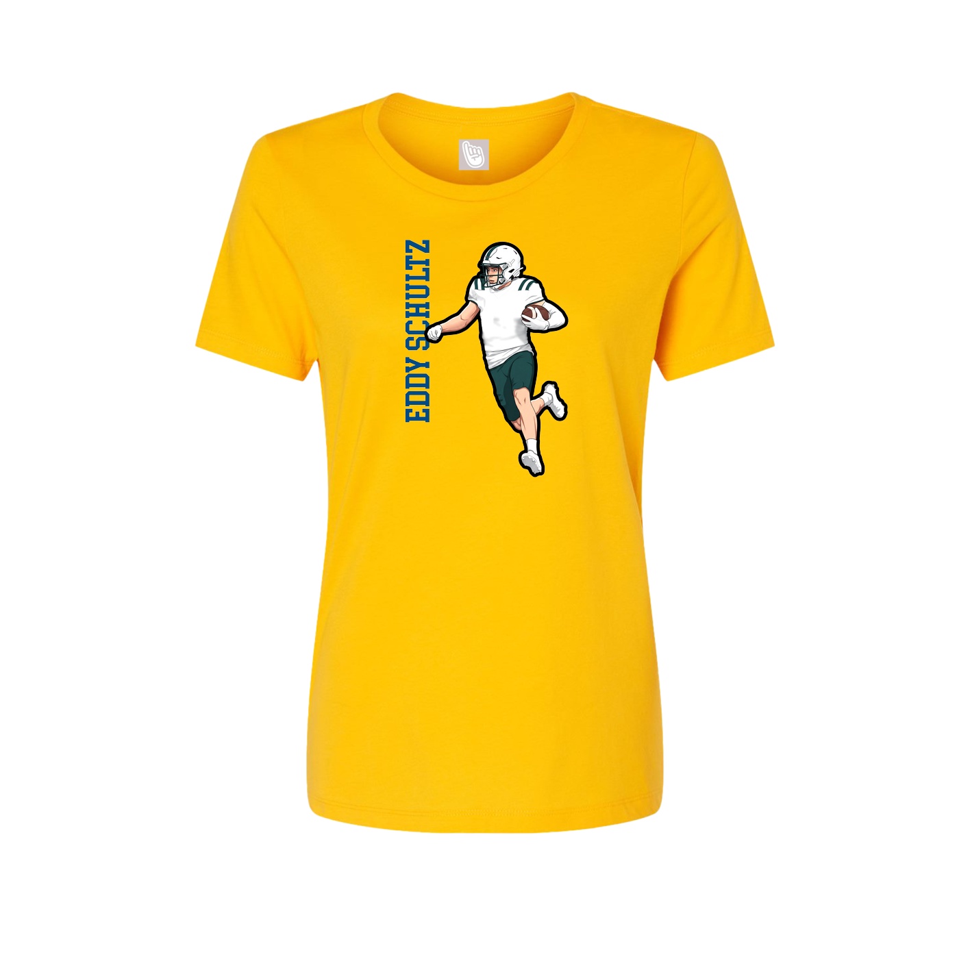Womens Tee — Name Vertical in Gold