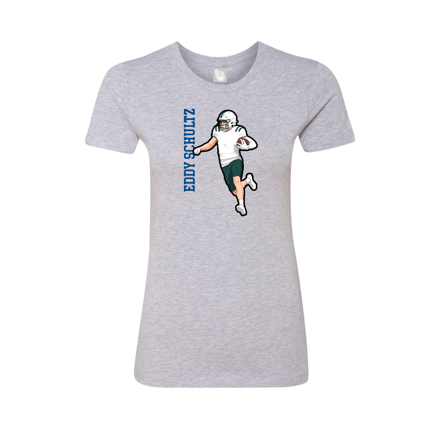 Womens Tee — Name Vertical in Grey