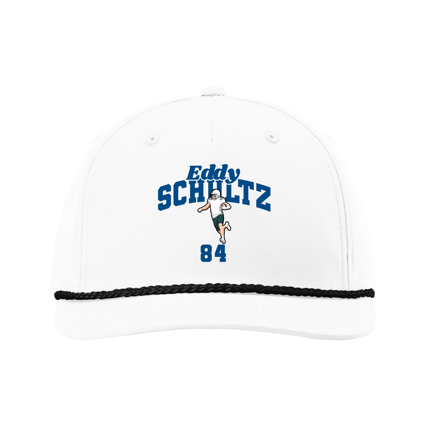 Five-Panel Classic Rope Cap — Signature Arch in White