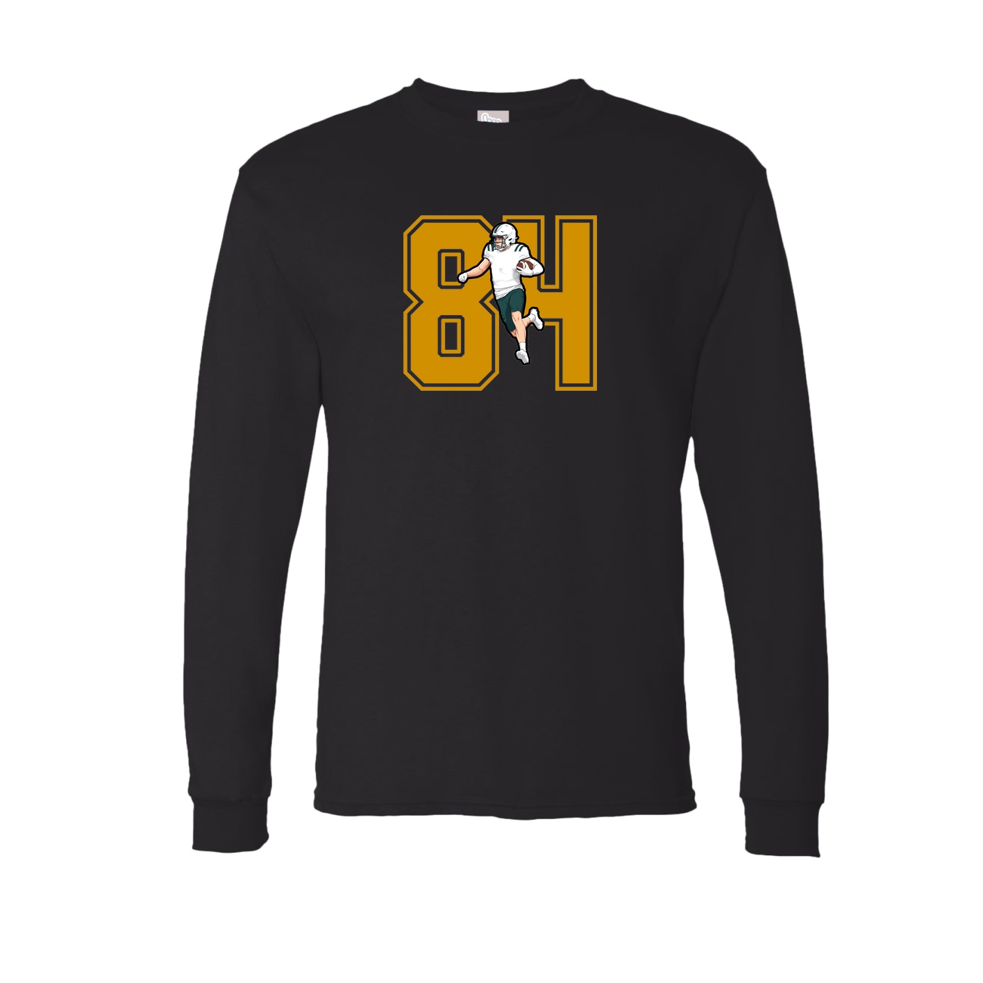 Long Sleeve Tee — Number in Black