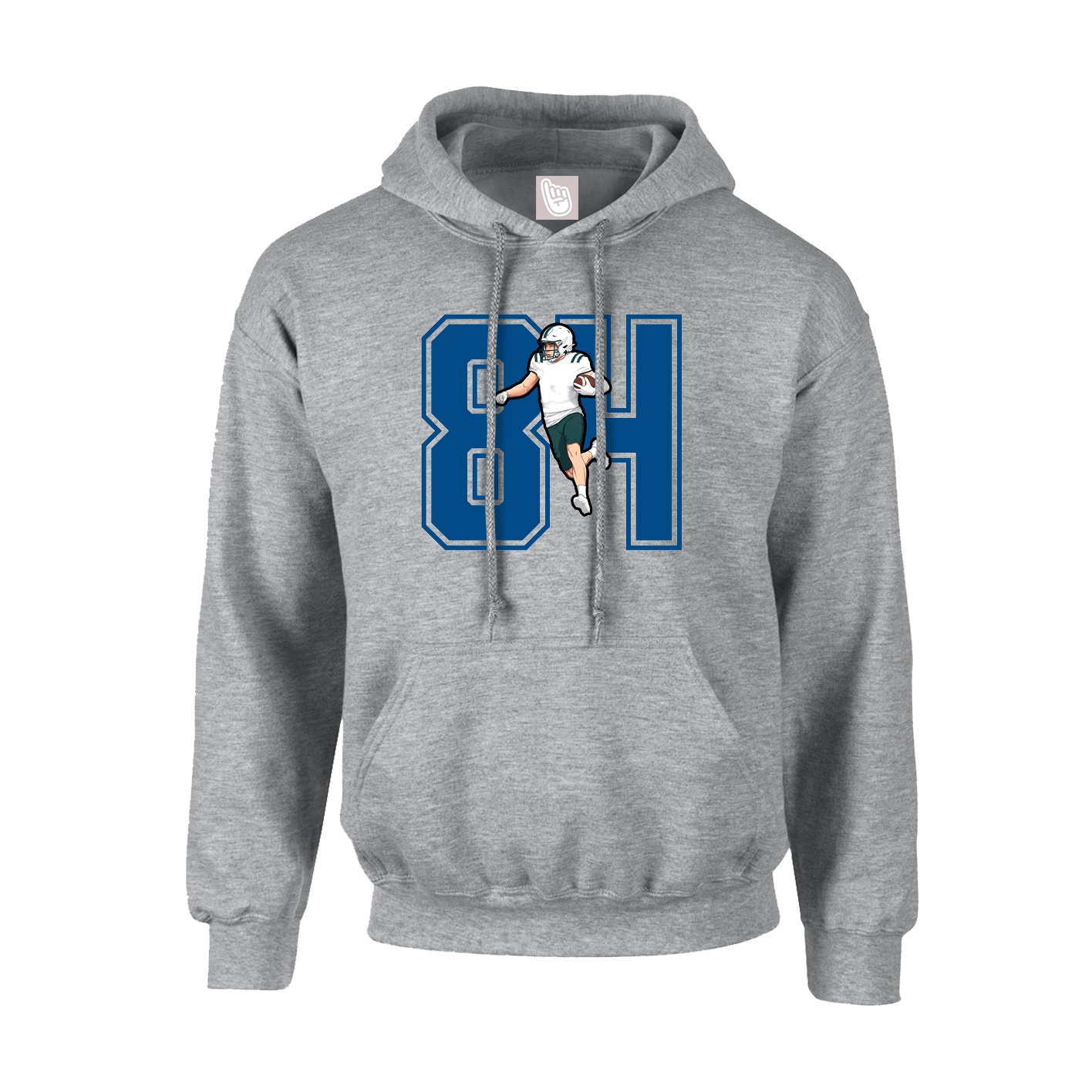 Youth Hoodie — Number in Grey
