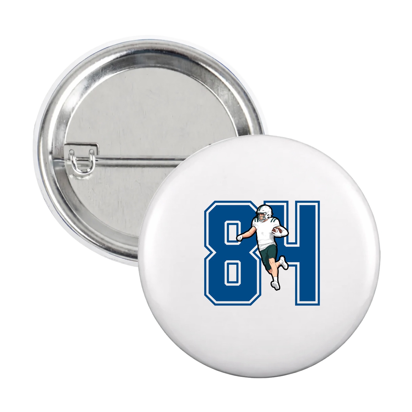 Game Day Button — Number in White