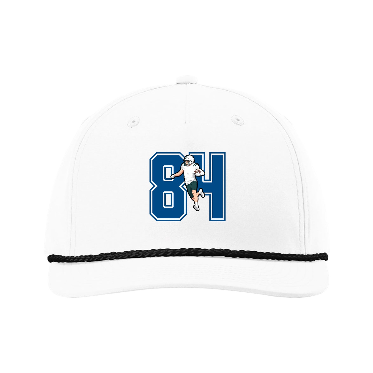 Five-Panel Classic Rope Cap — Number in White