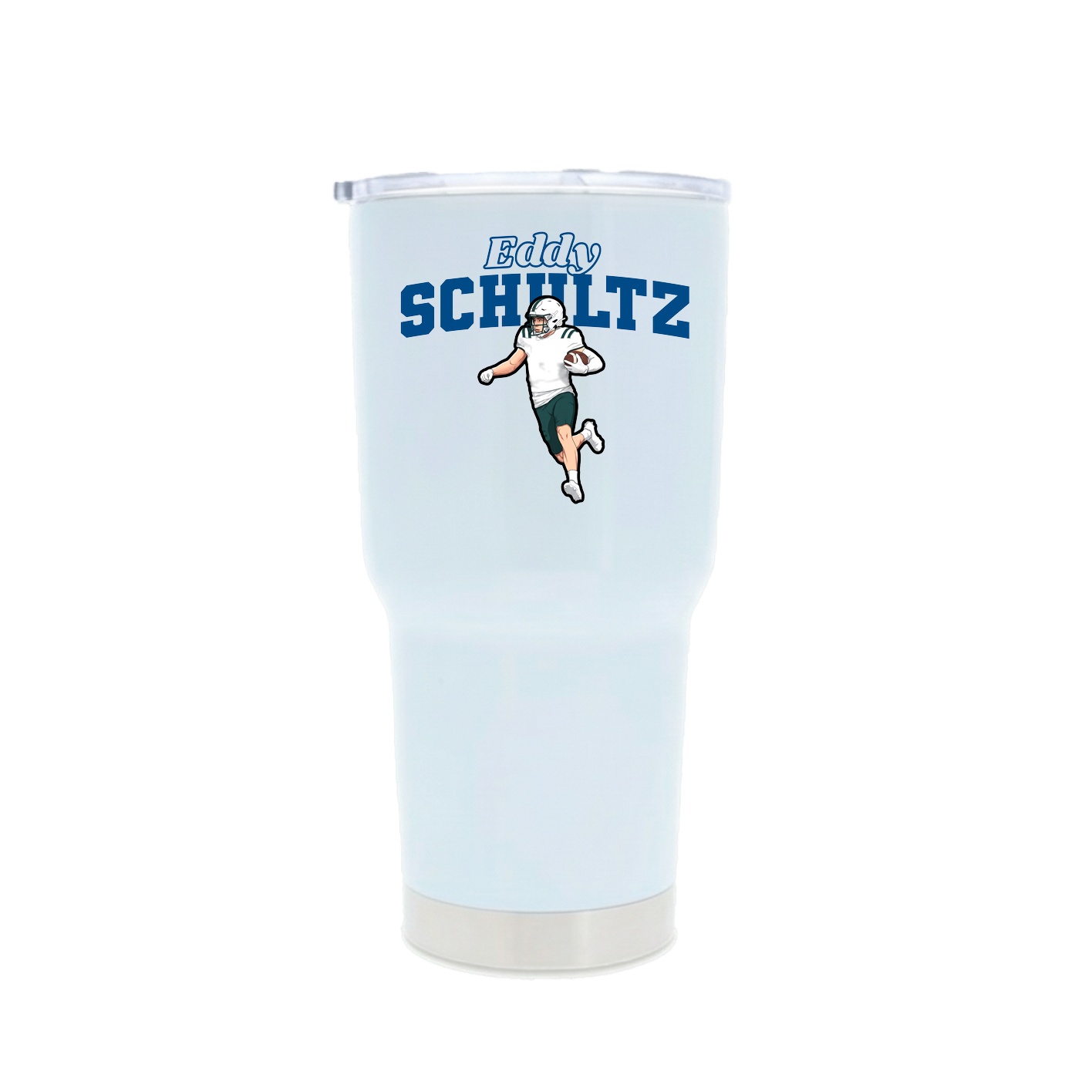 30oz Stainless Steel Tumbler — Name Arch in White