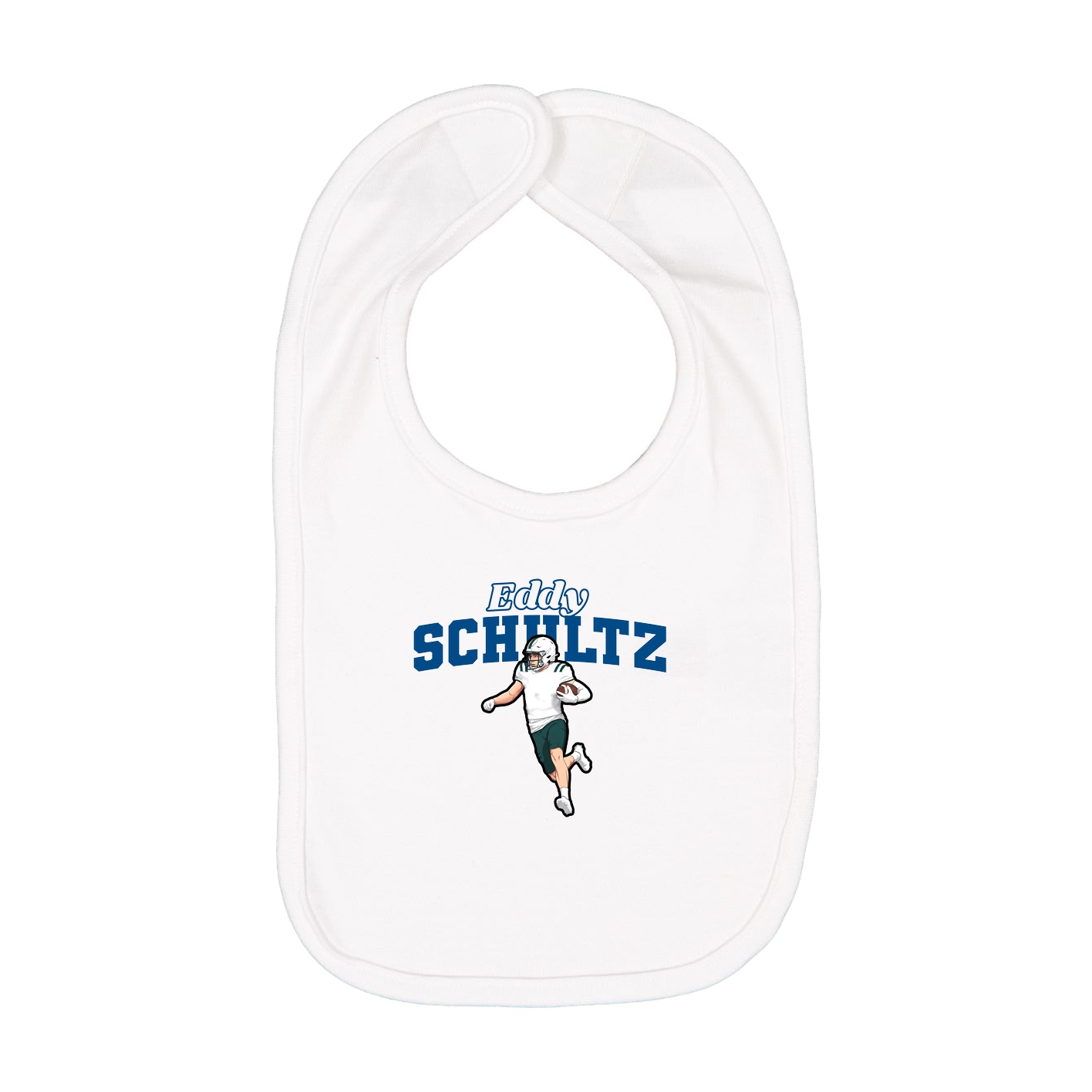 Infant Bib — Name Arch in White