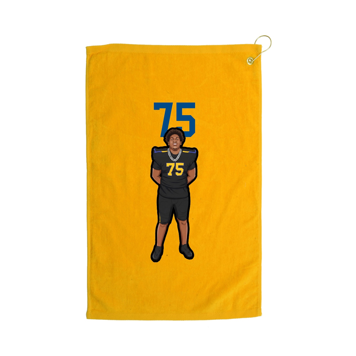 Golf Towel — Number Top in Gold