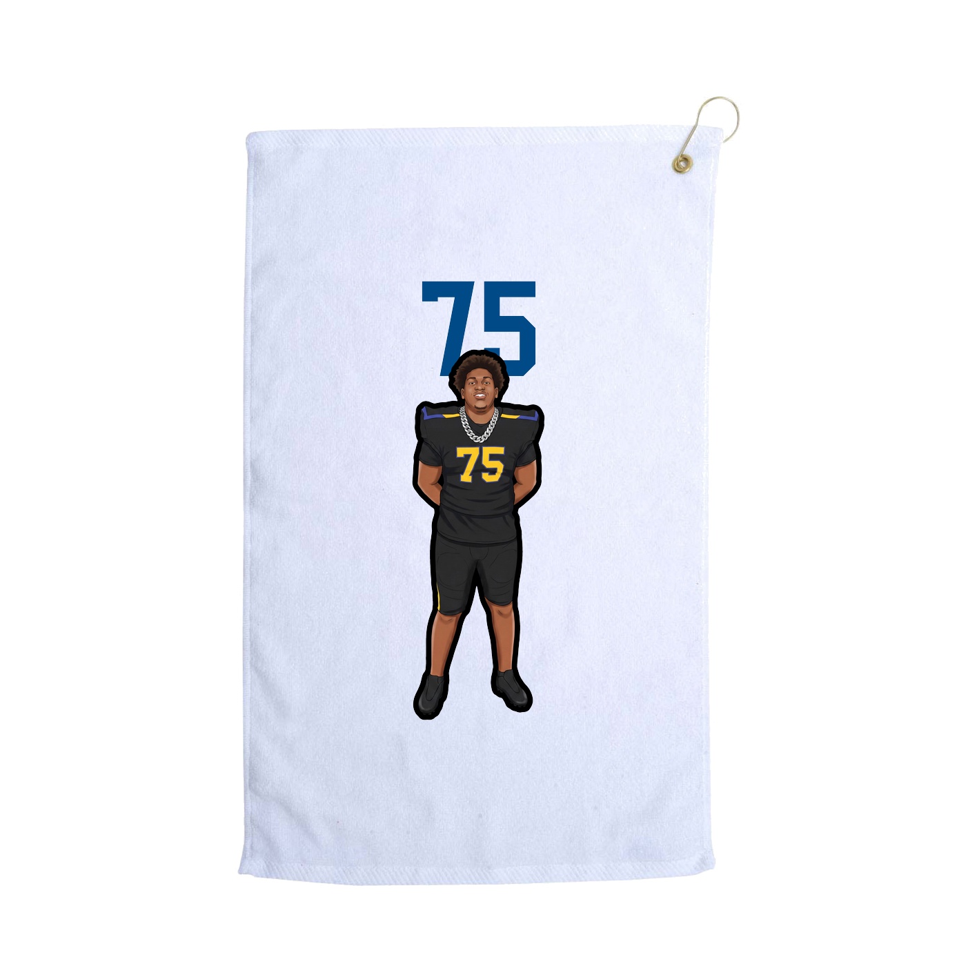 Golf Towel — Number Top in White