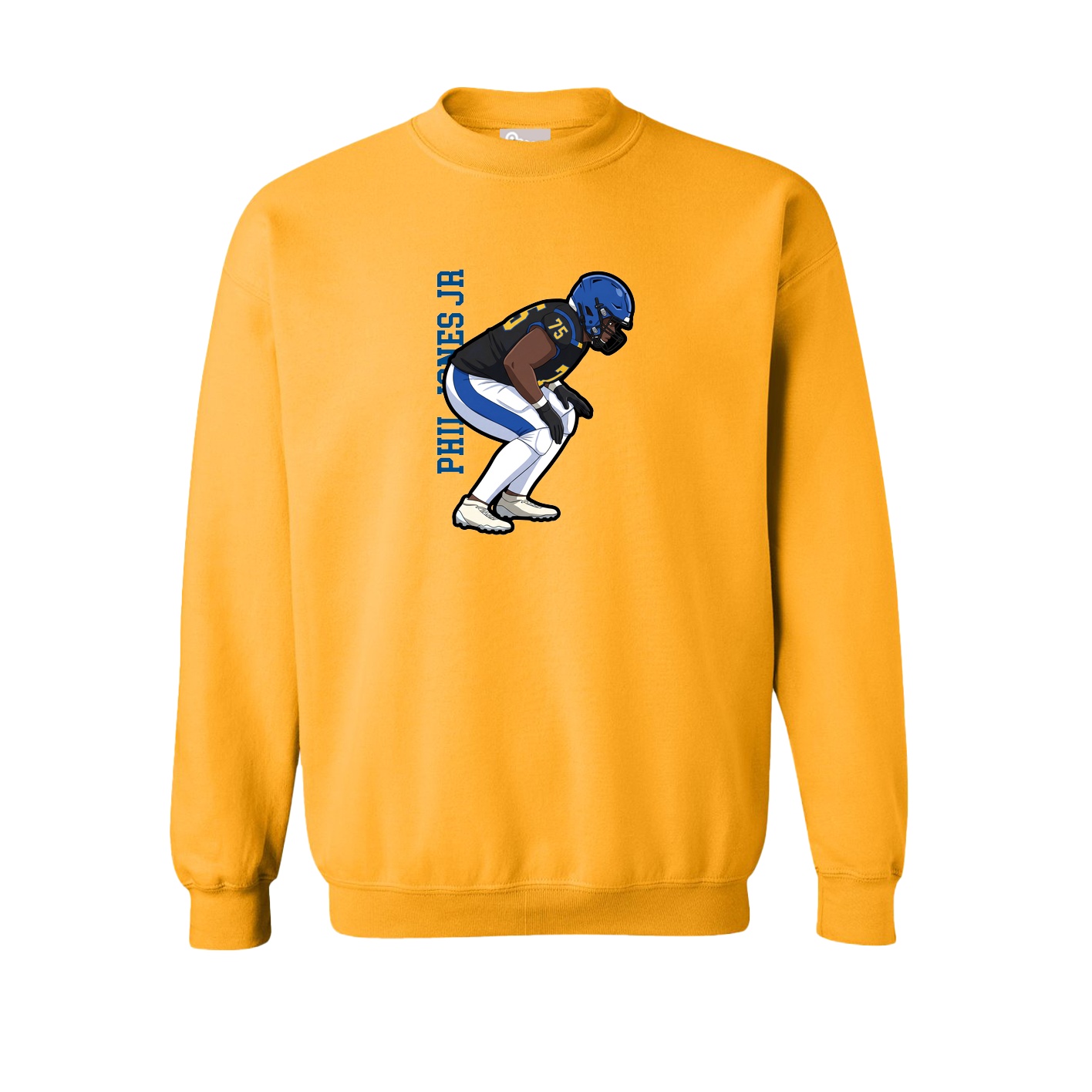 Fleece Crew — Name Vertical in Gold