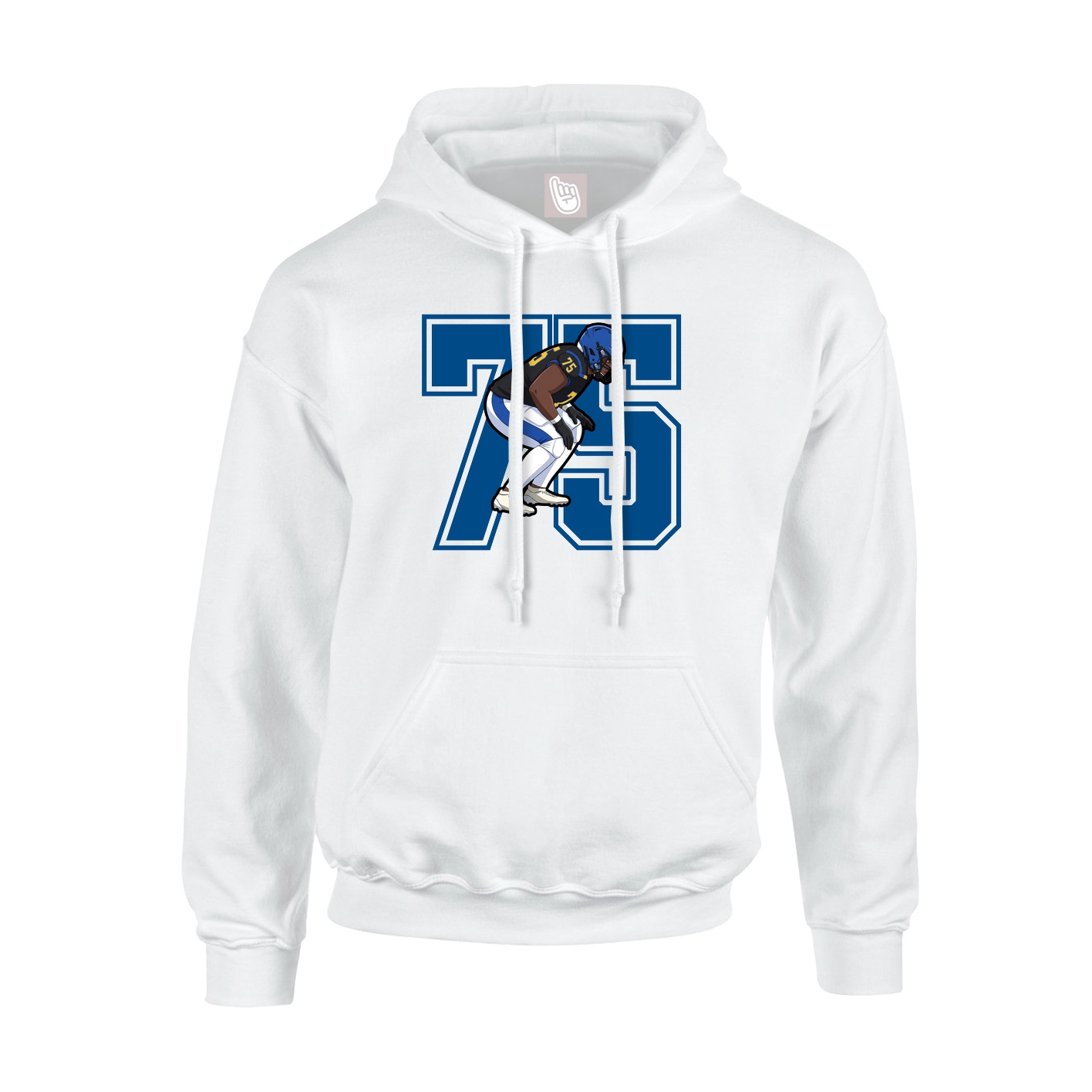 Youth Hoodie — Number in White