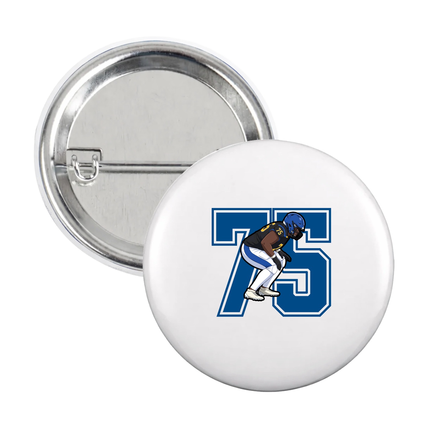 Game Day Button — Number in White