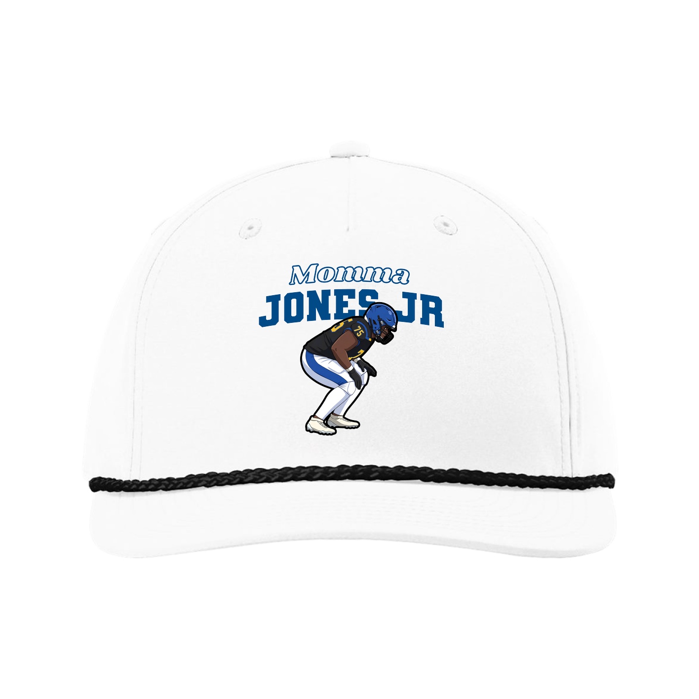 Five-Panel Classic Rope Cap — Mothers Day Block in White