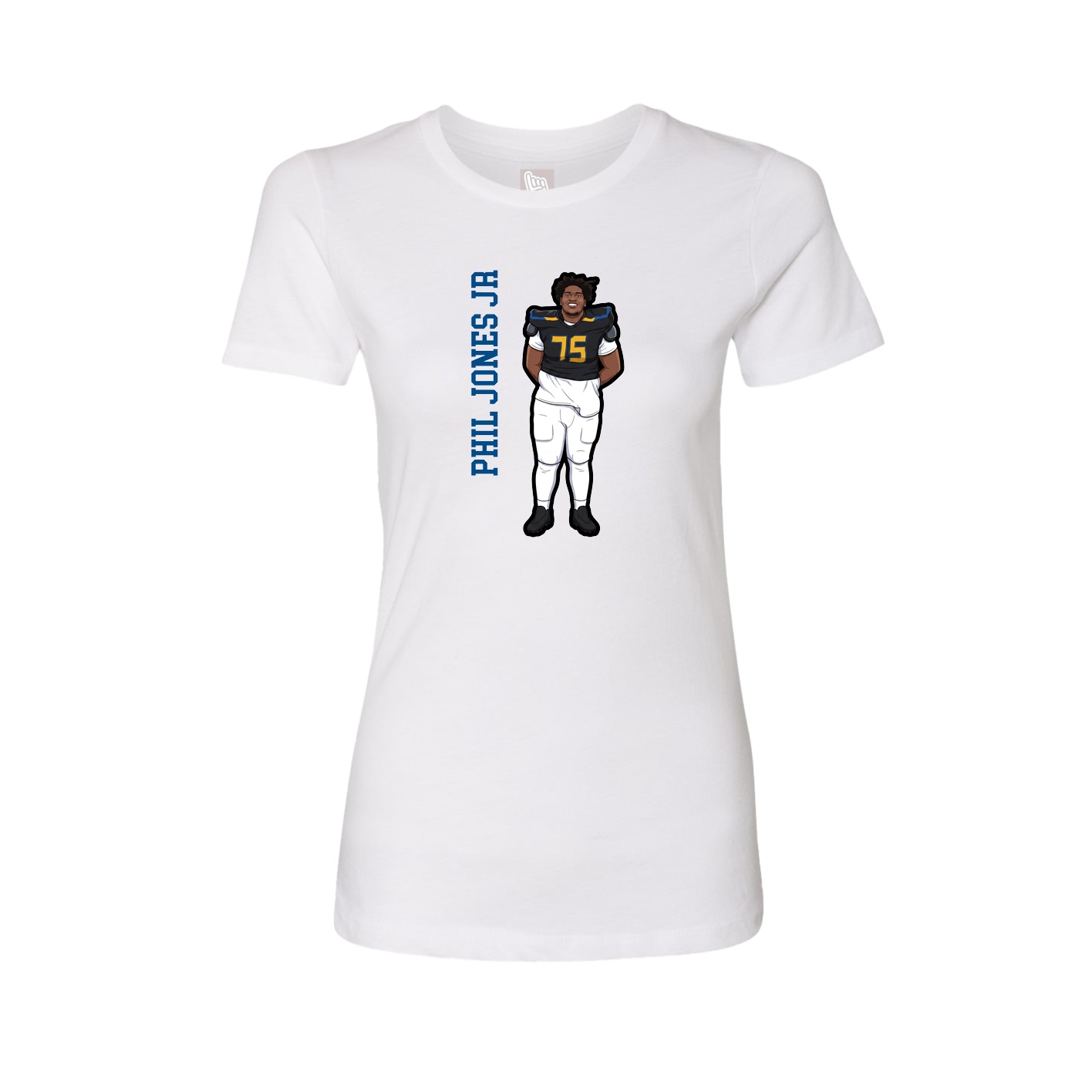 Womens Tee — Name Vertical in White