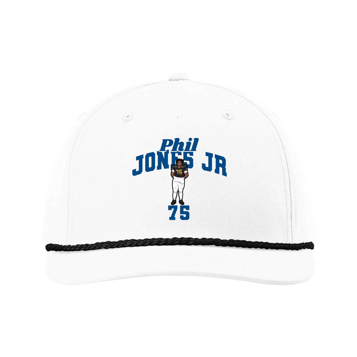 Five-Panel Classic Rope Cap — Signature Arch in White