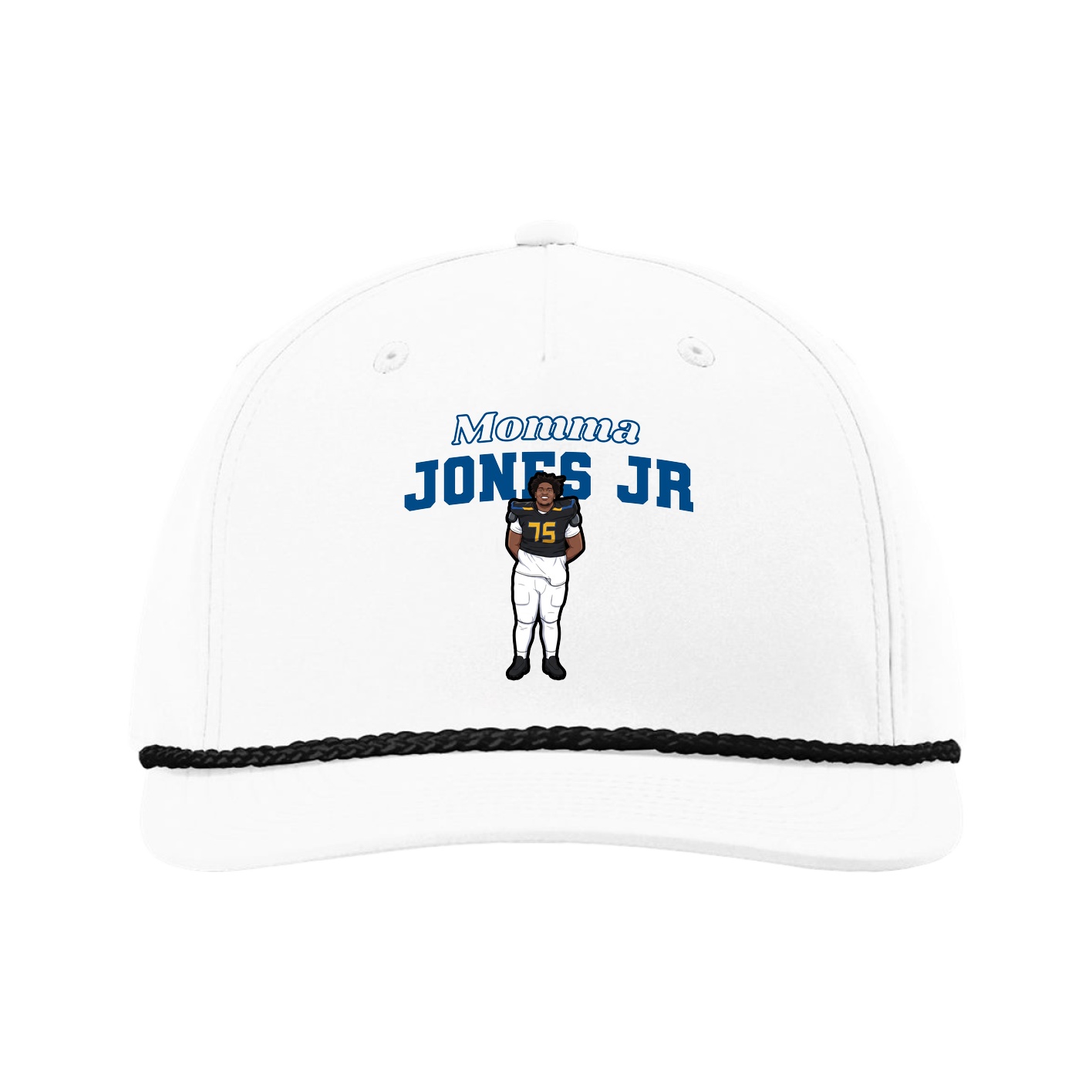 Five-Panel Classic Rope Cap — Mothers Day Block in White