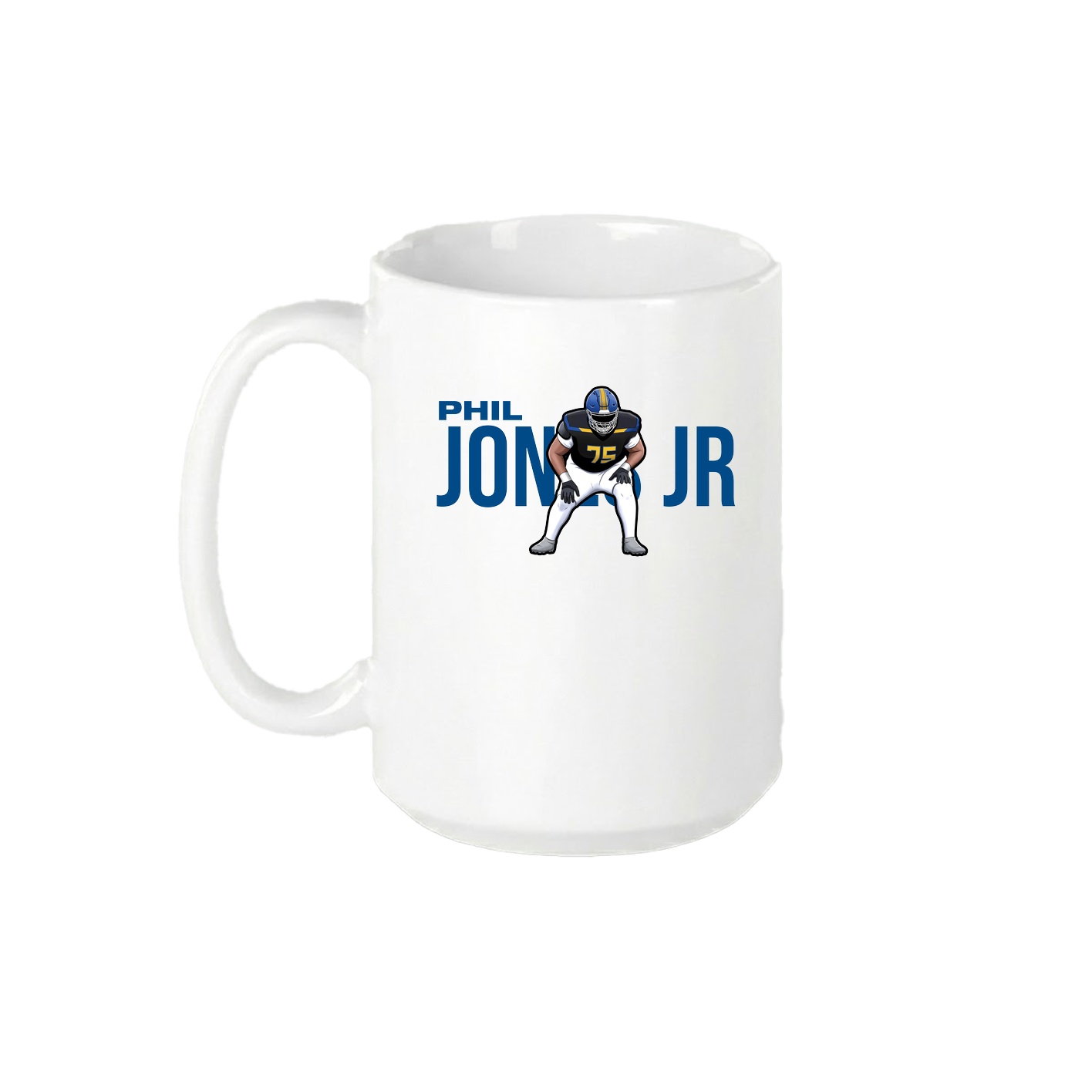 15oz Coffee Mug — Player Name in White