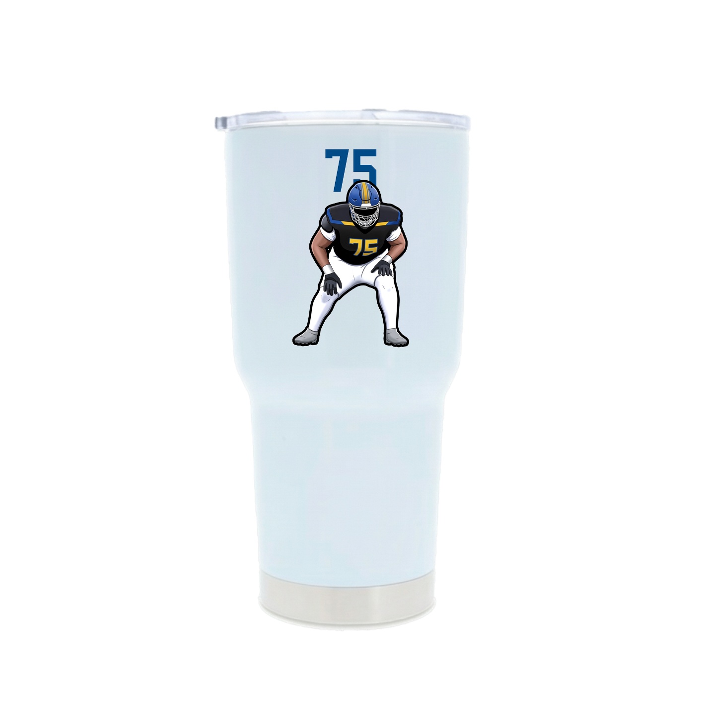 30oz Stainless Steel Tumbler — Number Top in White