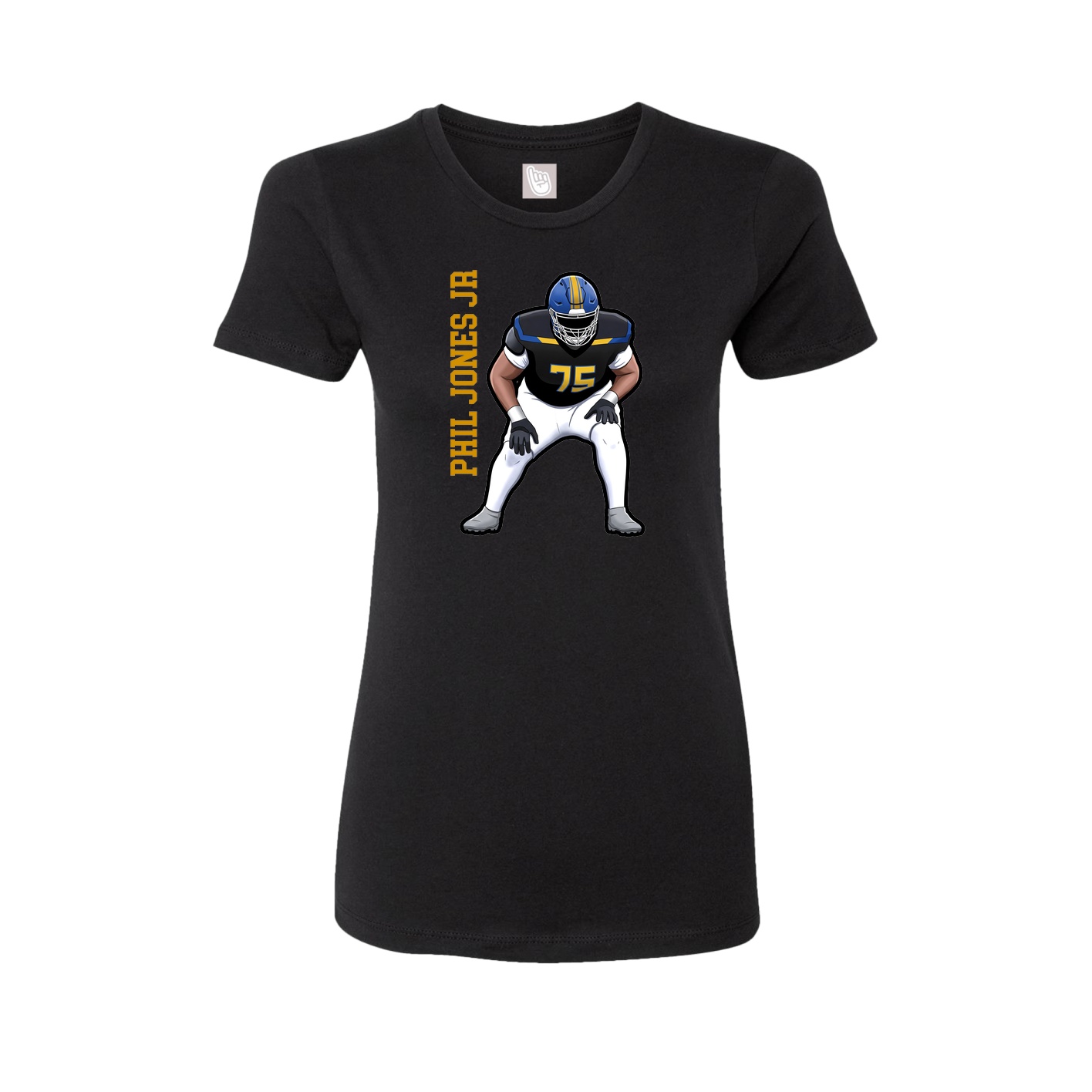 Fitted Women's Tee — Name Vertical in Black