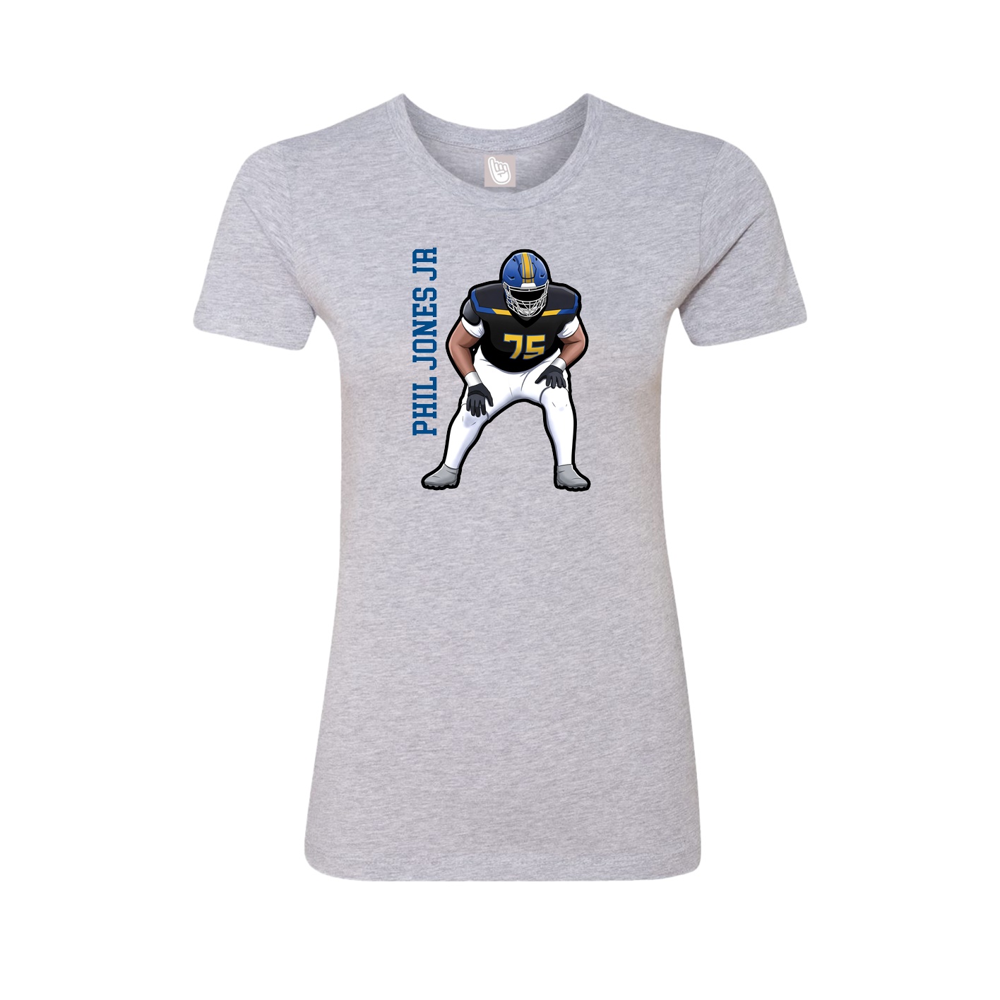 Womens Tee — Name Vertical in Grey