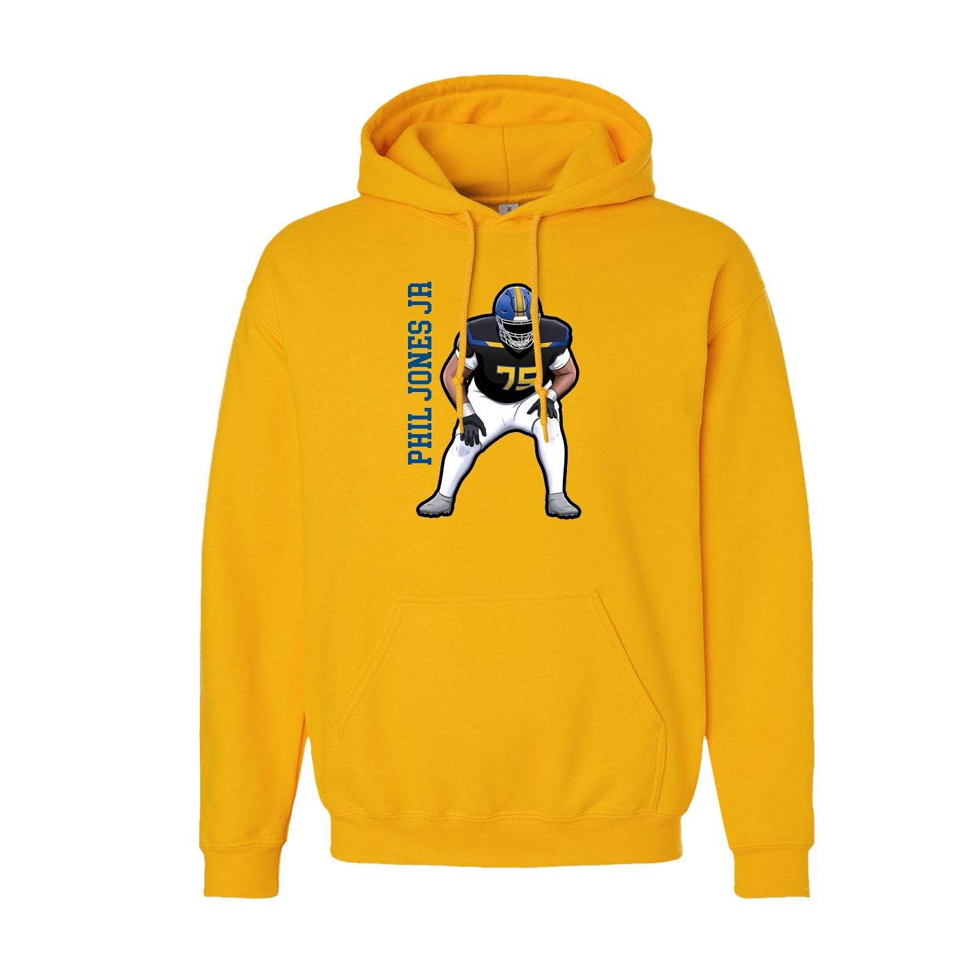 Hoodie — Name Vertical in Gold