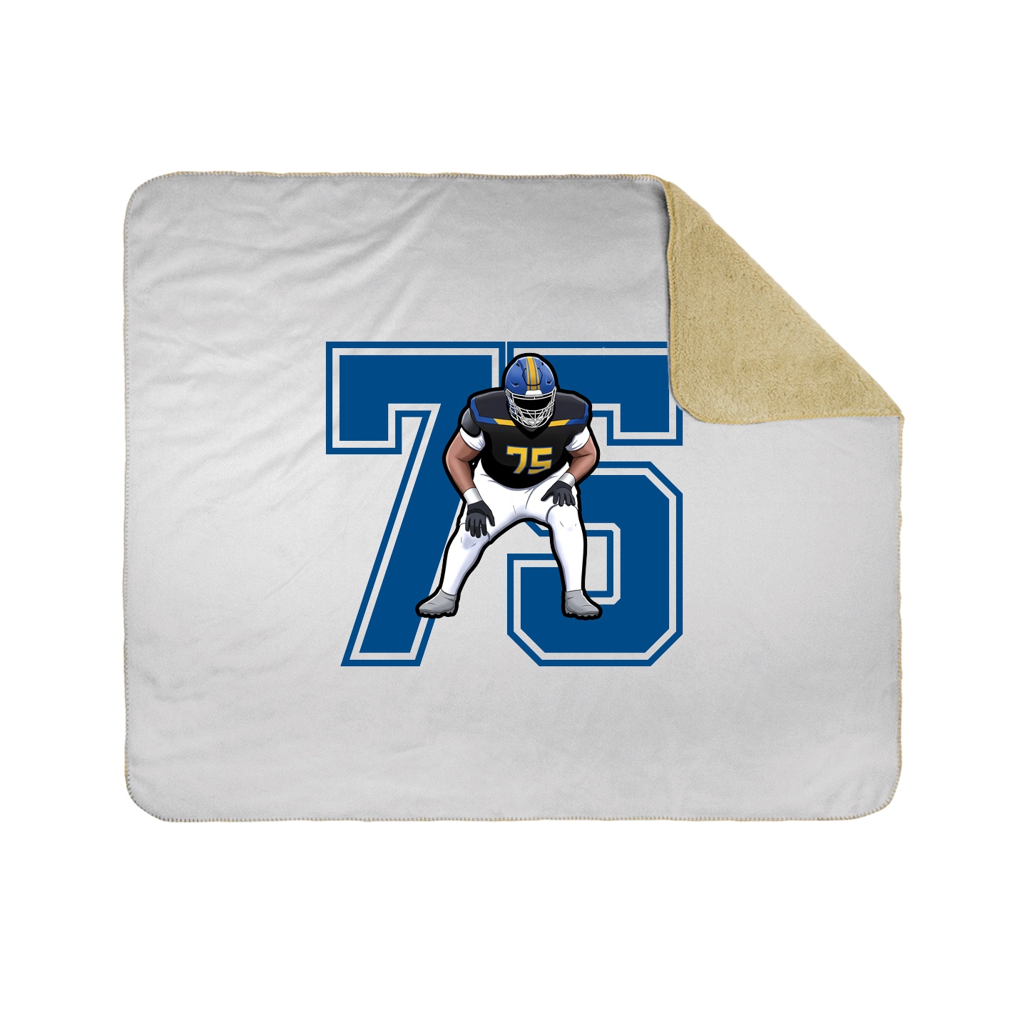 Throw Blanket — Number in White