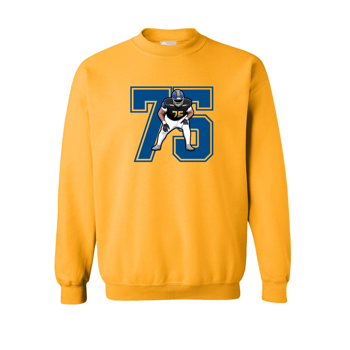 Fleece Crew — Number in Gold
