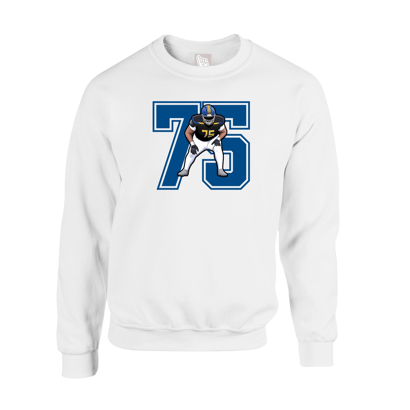 Fleece Crew — Number in White
