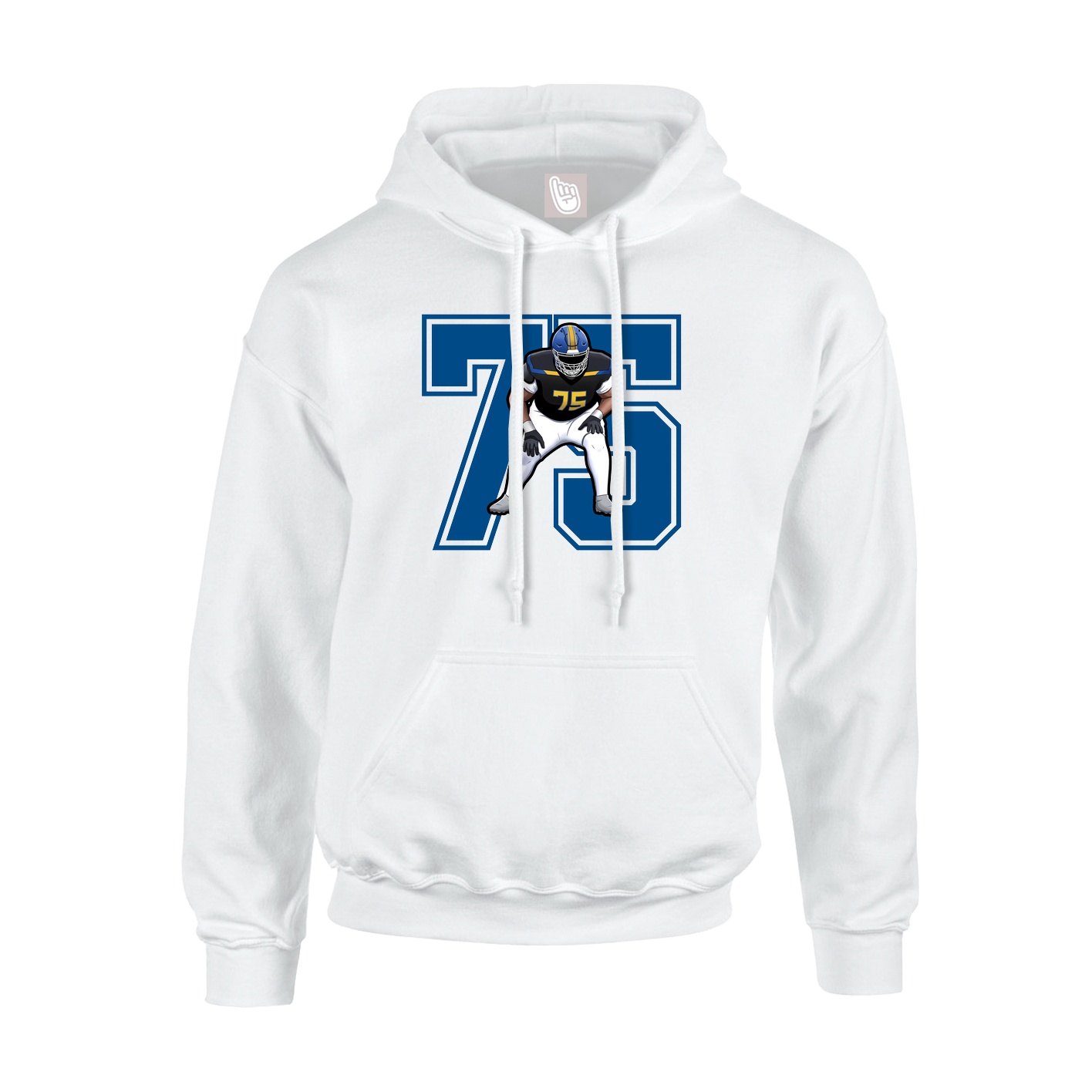 Youth Hoodie — Number in White