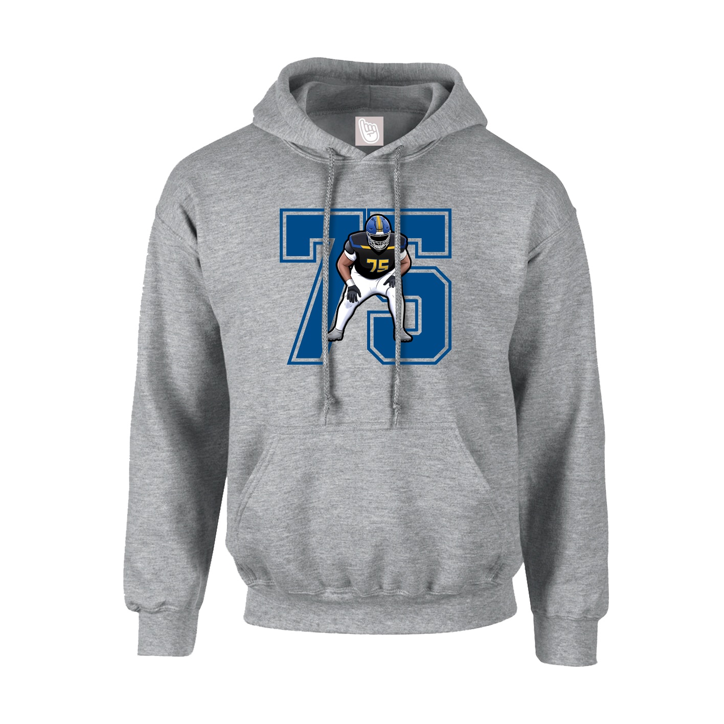 Youth Hoodie — Number in Grey