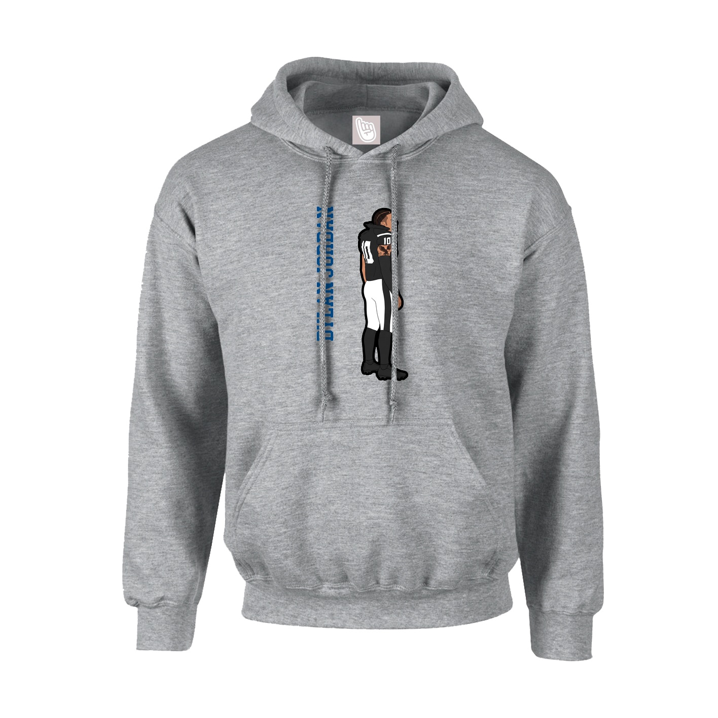 Hoodie — Name Vertical in Grey