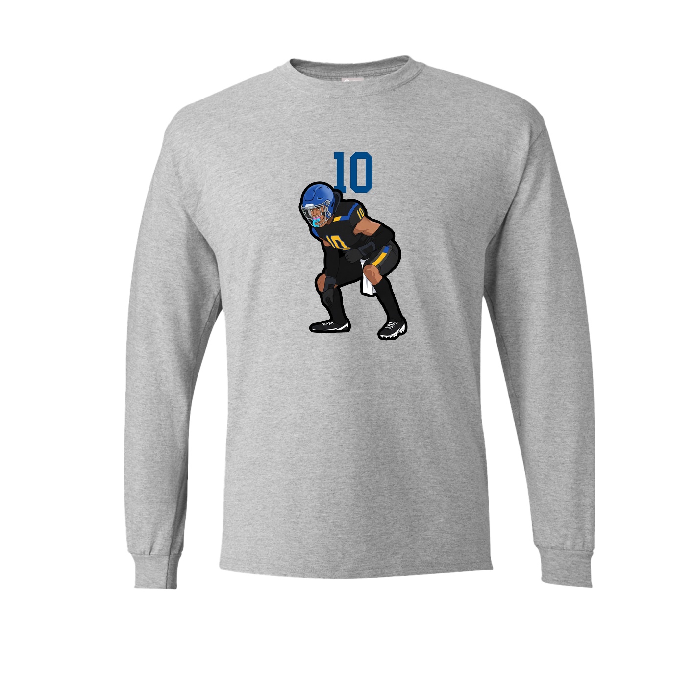 Long Sleeve Tee — Number Top in Grey