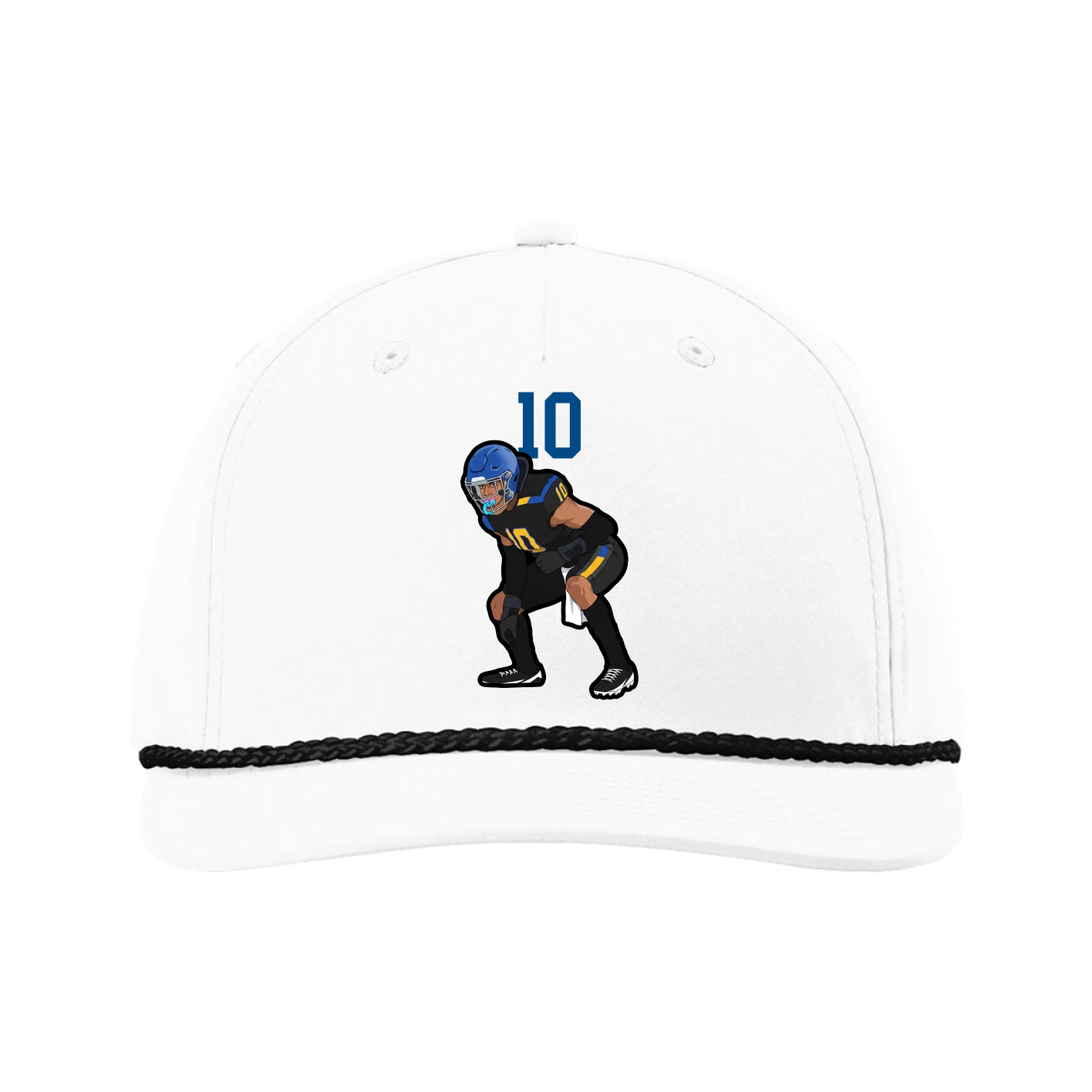 Five-Panel Classic Rope Cap — Number Top in White