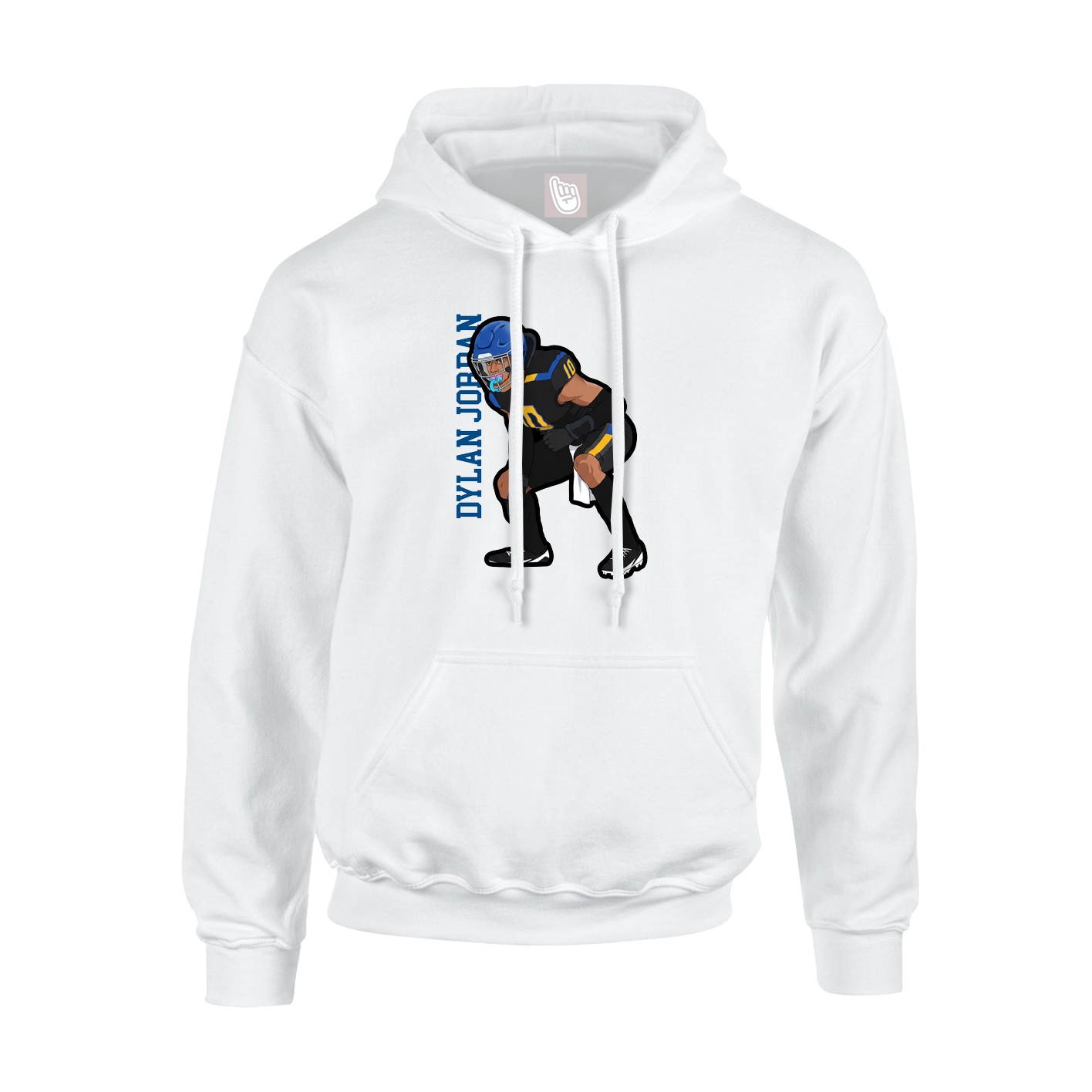 Hoodie — Name Vertical in White